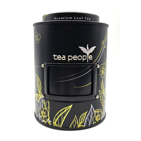 Black & Gold Tea People Tin Caddy