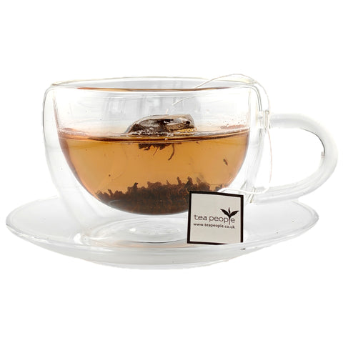 Double Walled Glass Tea Cup & Saucer