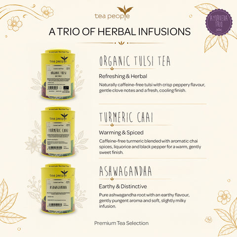 Ayurveda Trio Tea Gift Set – 3 Tin Herbal Tea Collection