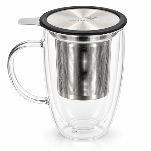 Double Walled Glass Tea Mug with Infuser