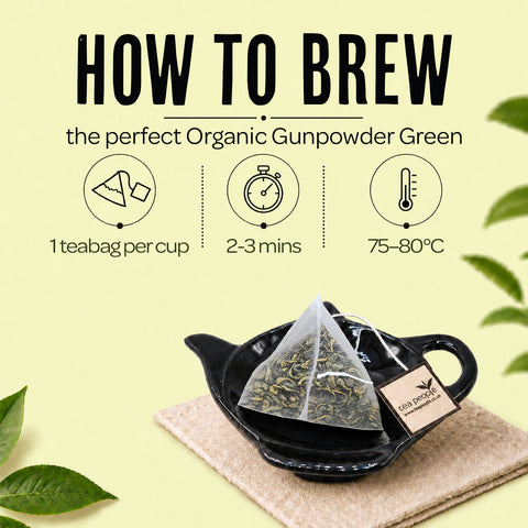 Organic Gunpowder Green - Green Tea Pyramids
