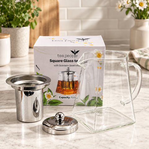700ml Square Glass teapot with SS Infuser