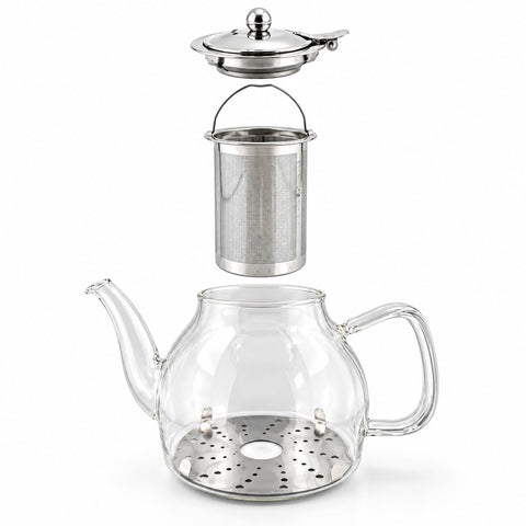 1.2l Clear Glass Teapot