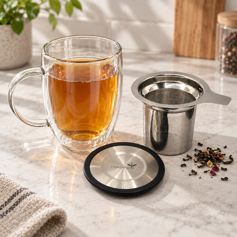 Double Walled Glass Tea Mug with Infuser