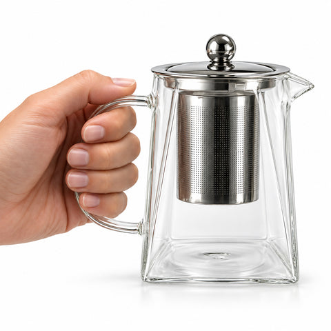 700ml Square Glass teapot with SS Infuser
