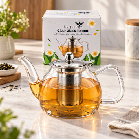 1.2l Clear Glass Teapot