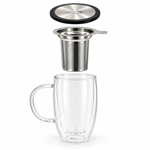 Double Walled Glass Tea Mug with Infuser