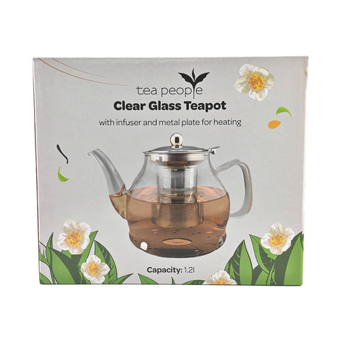 1.2l Clear Glass Teapot