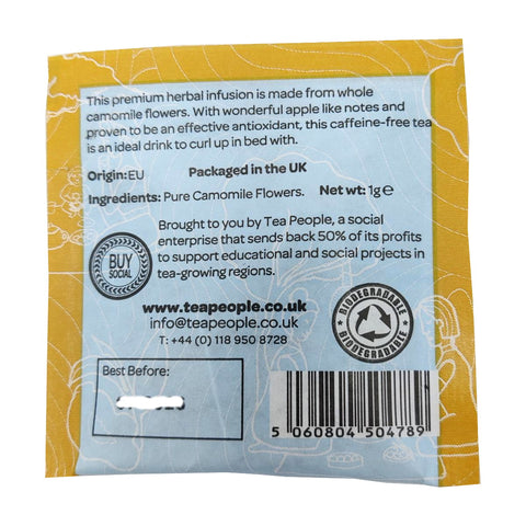 Luxury camomile tea envelope with pure camomile flowers 