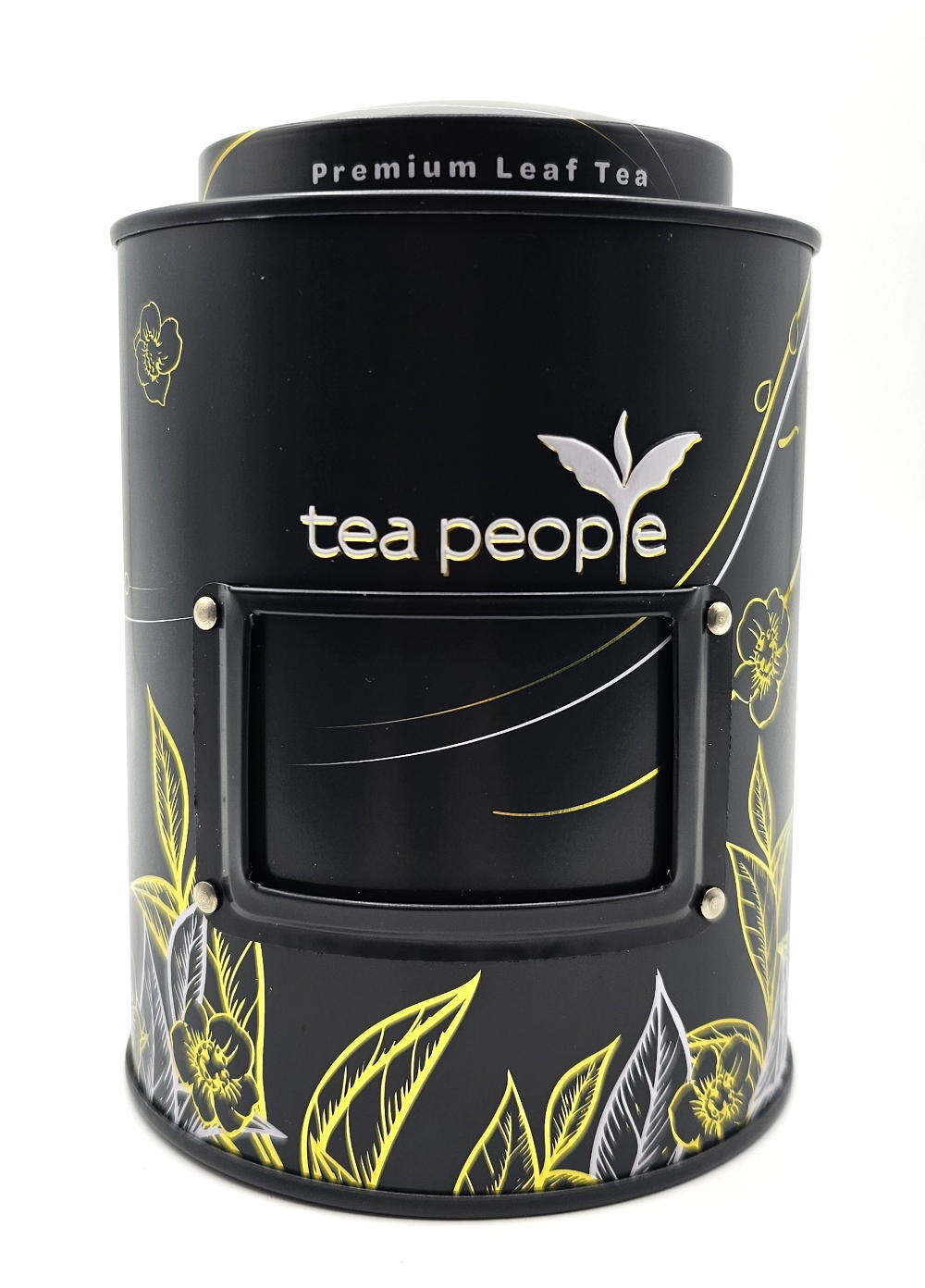 Black & Gold Tea People Tin Caddy