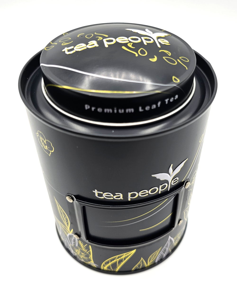 Black & Gold Tea People Tin Caddy