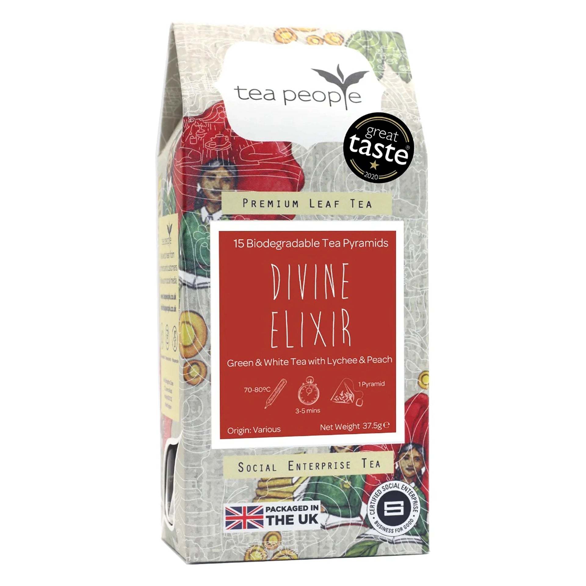 Tea People Pineapple Green With Matcha, 20 Blended Green Tea Pyramids