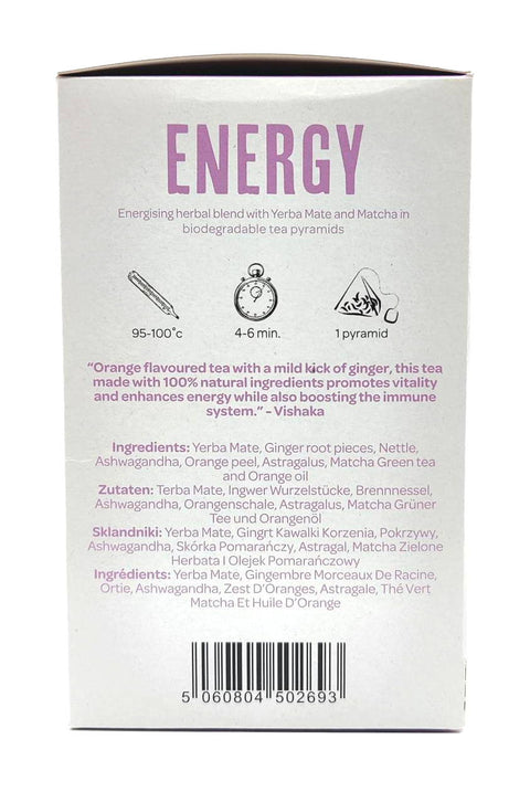 Energy Tea 20 Envelopes- Herbal blend with Matcha Green tea and Mate
