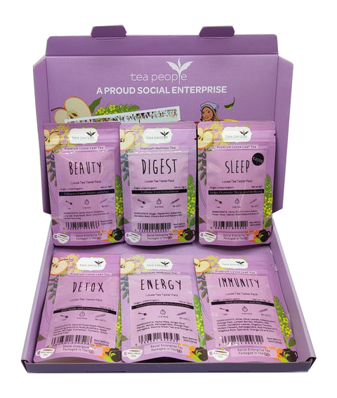 Selection of 6 loose tea taster packs 