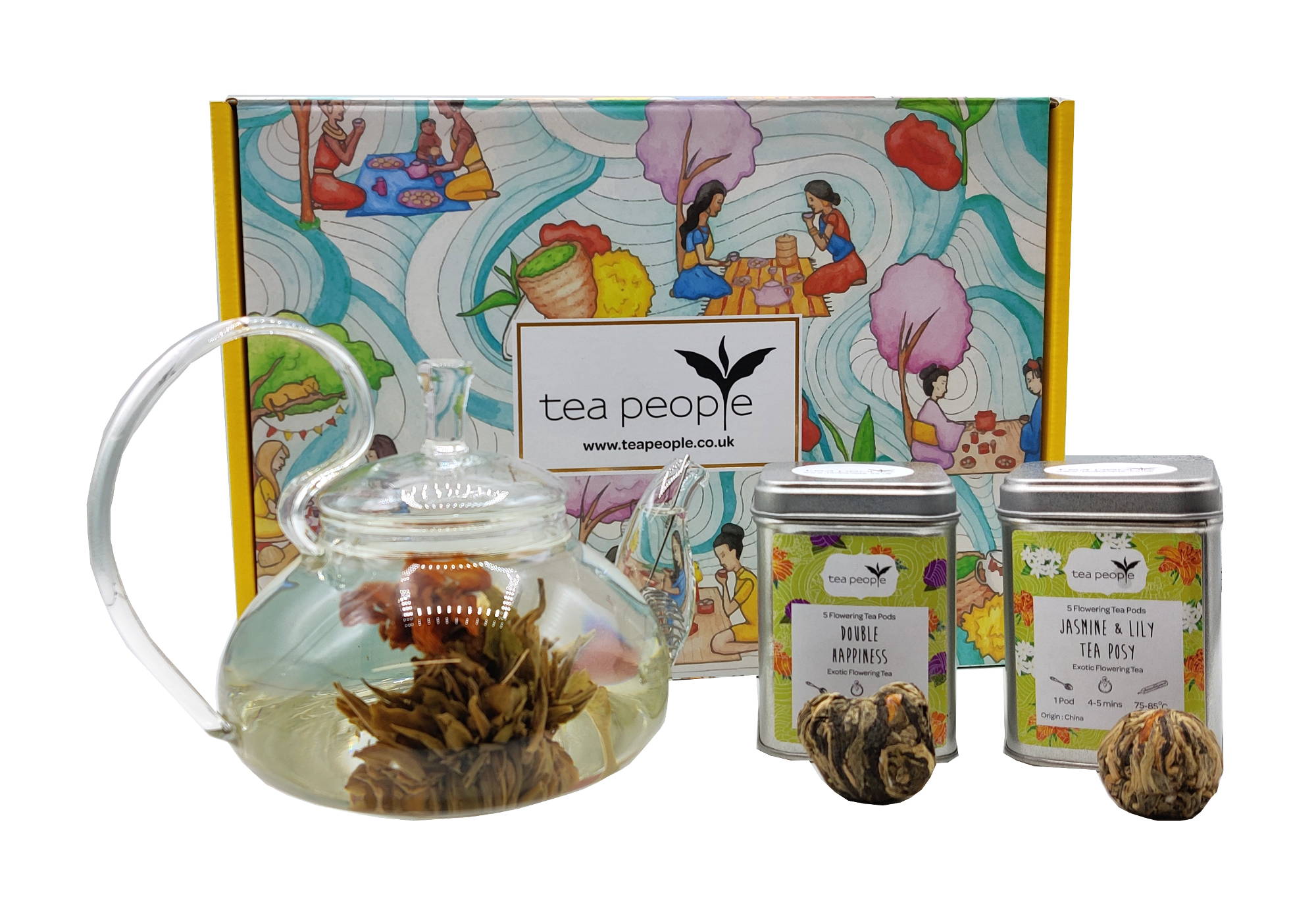 Flowering Tea Hamper - Teapot + 10 Flowering Tea Balls