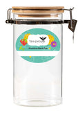 Premium clip lid glass jar with black tea label - 350g