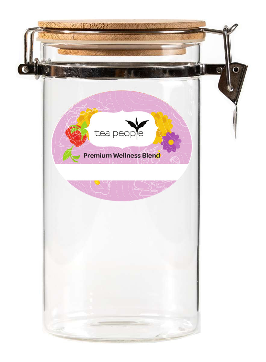 Clear Glass Jar with Clip Top Bamboo Lid - 350g