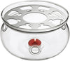 Glass tea warmer with stainless steel plate