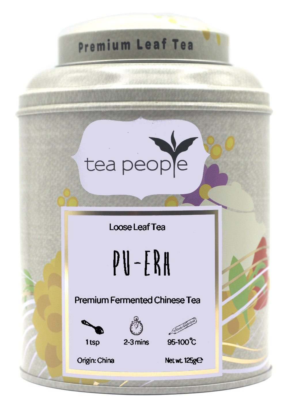 Pu-erh tea, 125g tin of premium fermented Chinese tea