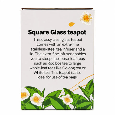 500ml Square Glass teapot with SS Infuser
