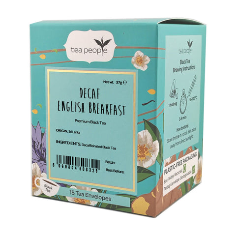 Decaf English Breakfast - Black Tea Envelopes — box of 15 individually wrapped tea envelopes