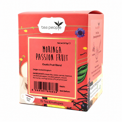 Moringa Passion Fruit - Tea Envelopes — box of 15 individually wrapped tea envelopes