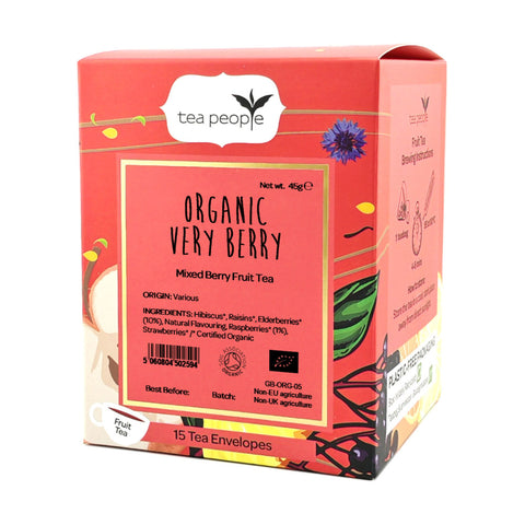 Organic Very Berry - Tea Envelopes — box of 15 individually wrapped tea envelopes