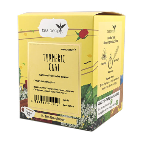 Turmeric Chai - Herbal Tea Envelopes — box of 15 individually wrapped tea envelopes