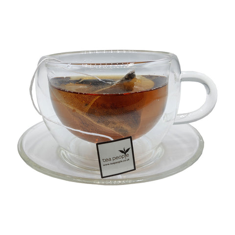 Double Walled Glass Tea Cup & Saucer