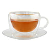 Double Walled Glass Tea Cup & Saucer