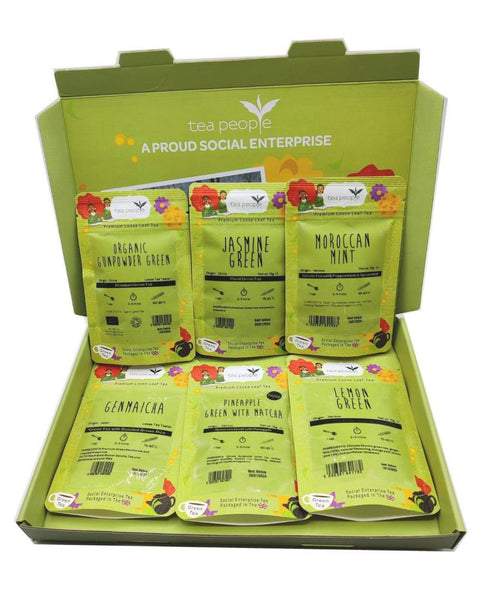 Go Green - A selection of 6 taster packs of finest Green loose leaf teas