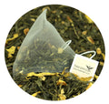 Zesty lemon green tea pyramid with ginger notes