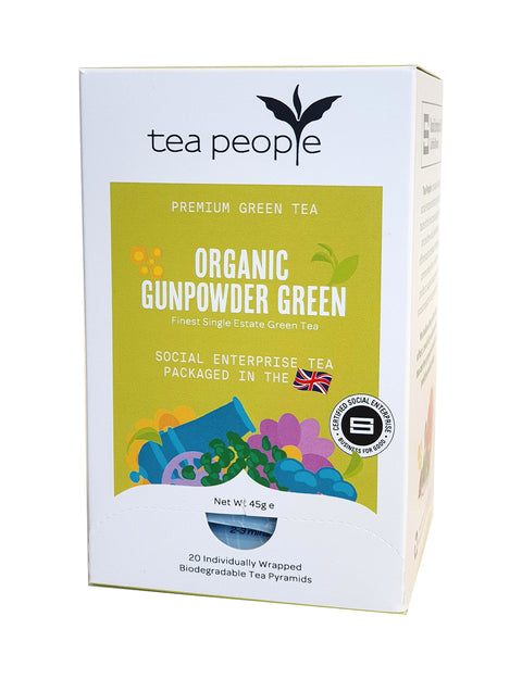 Organic gunpowder green tea envelopes - Pack of 20